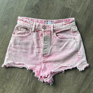 Pink Zara Denim Shorts